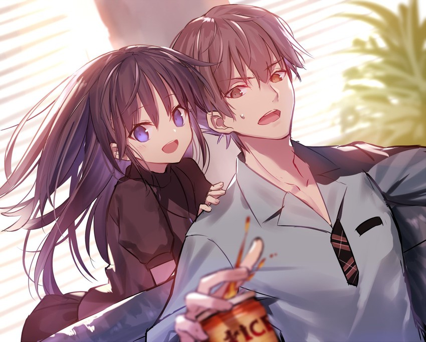 ryougi mana and kamekura mitsuru (kara no kyoukai) drawn by mashima_saki_(mashimasa)