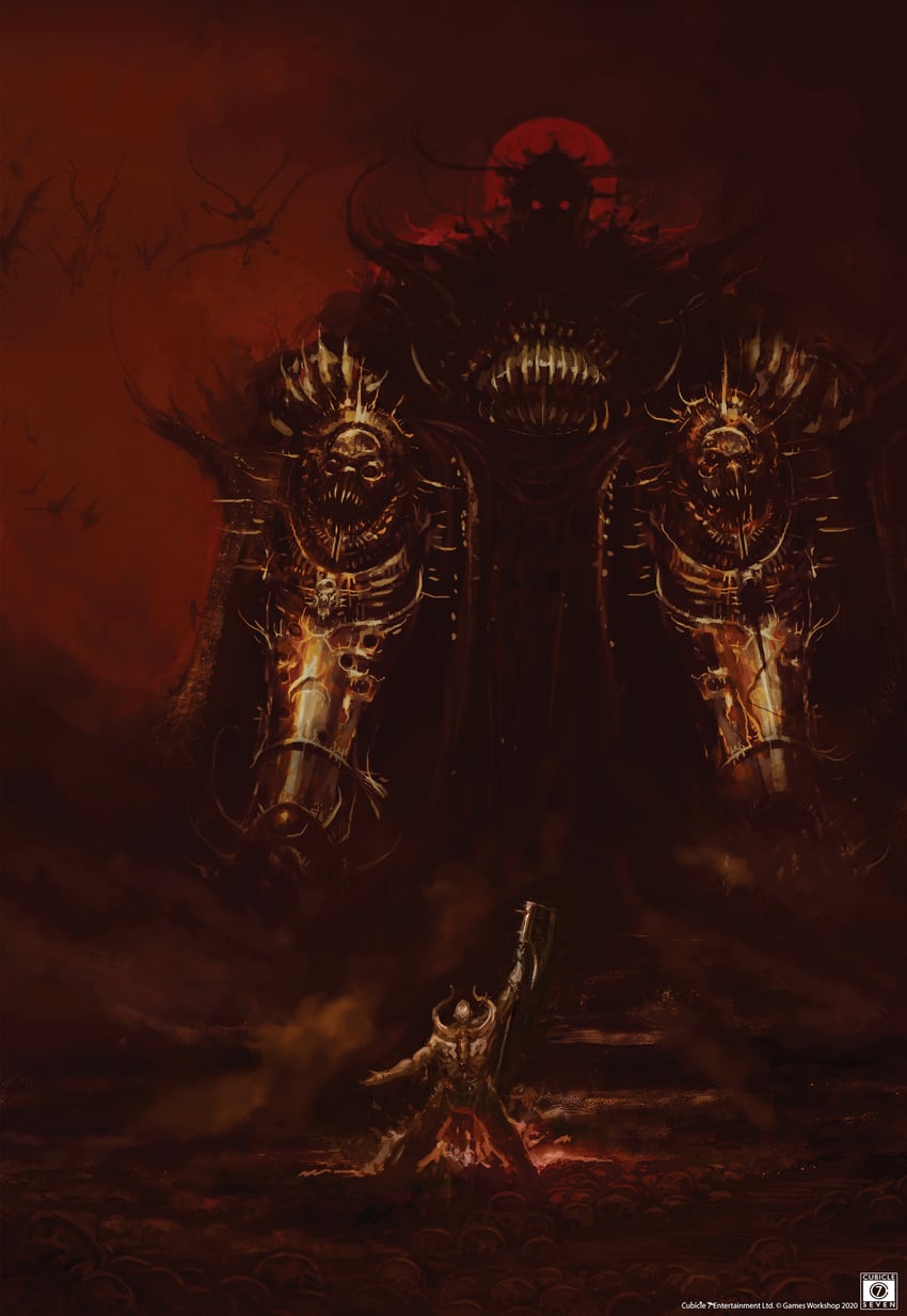 adeptus astartes, chaos space marine, khorne, and warrior of chaos (warhammer 40k) drawn by maxstaxidermia