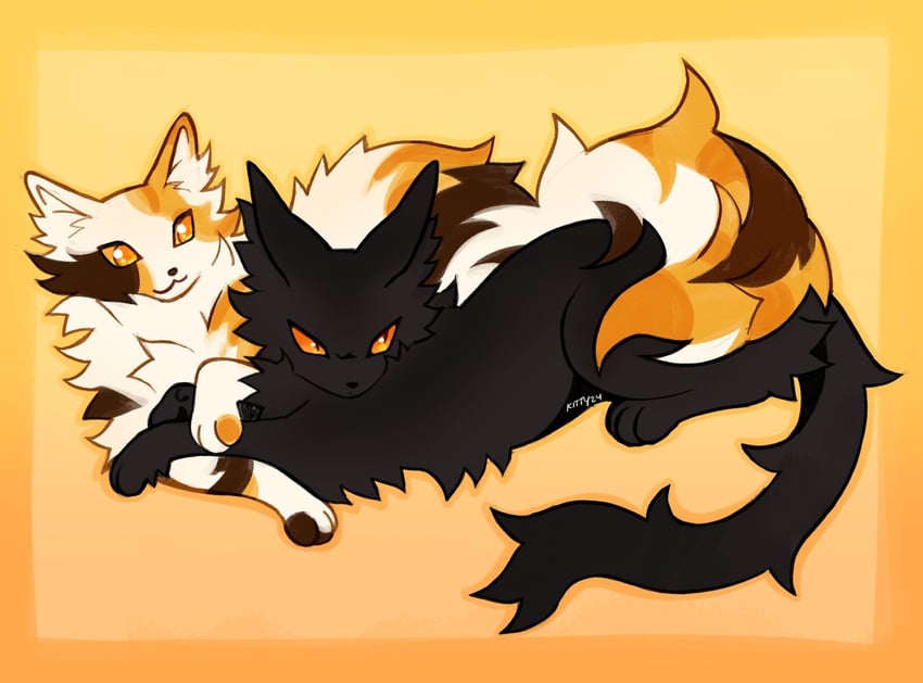 sorreltail and nightcloud (warrior cats) drawn by kitty_(fernwhisker)