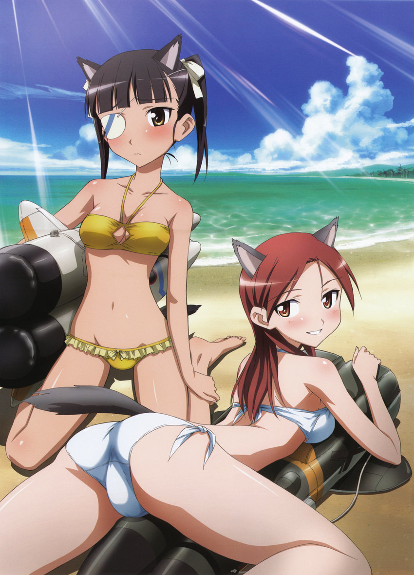 sakamoto mio and minna-dietlinde wilcke (world witches series and 2 more) drawn by kaidou_hiroyuki