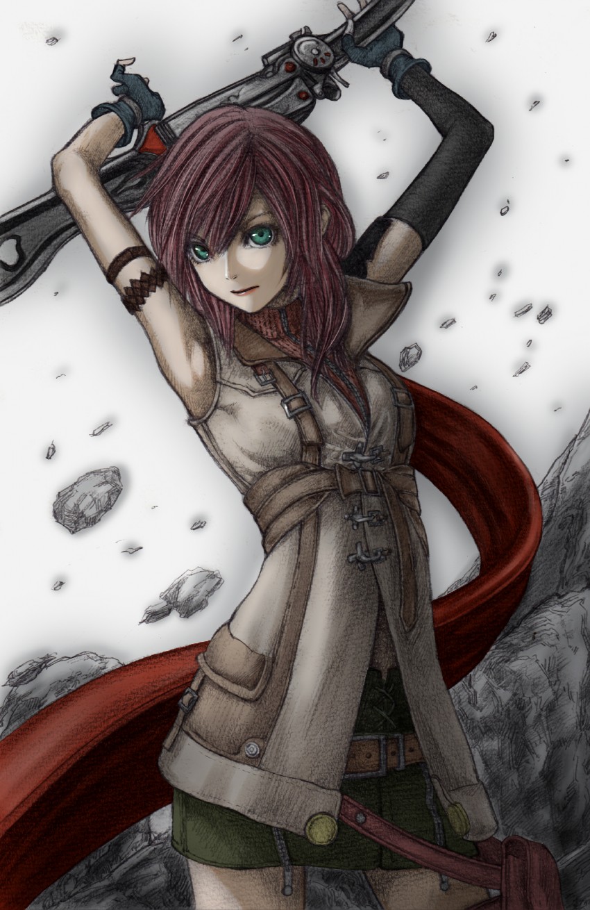 lightning farron (final fantasy and 1 more) drawn by yatya