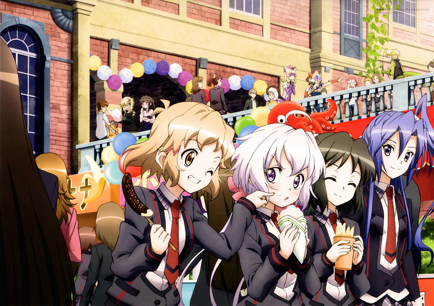 yukine chris, tachibana hibiki, akatsuki kirika, tsukuyomi shirabe, kazanari tsubasa, and 4 more (senki zesshou symphogear and 1 more) drawn by sakamoto_shunta