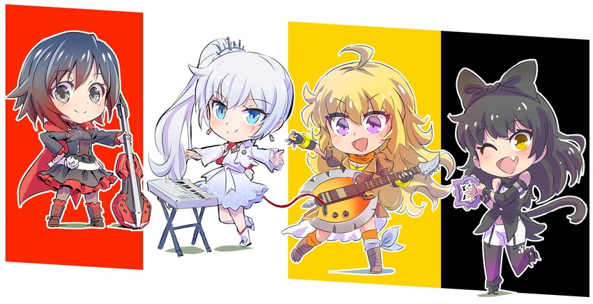 ruby rose, weiss schnee, yang xiao long, and blake belladonna (rwby and 1 more) drawn by iesupa