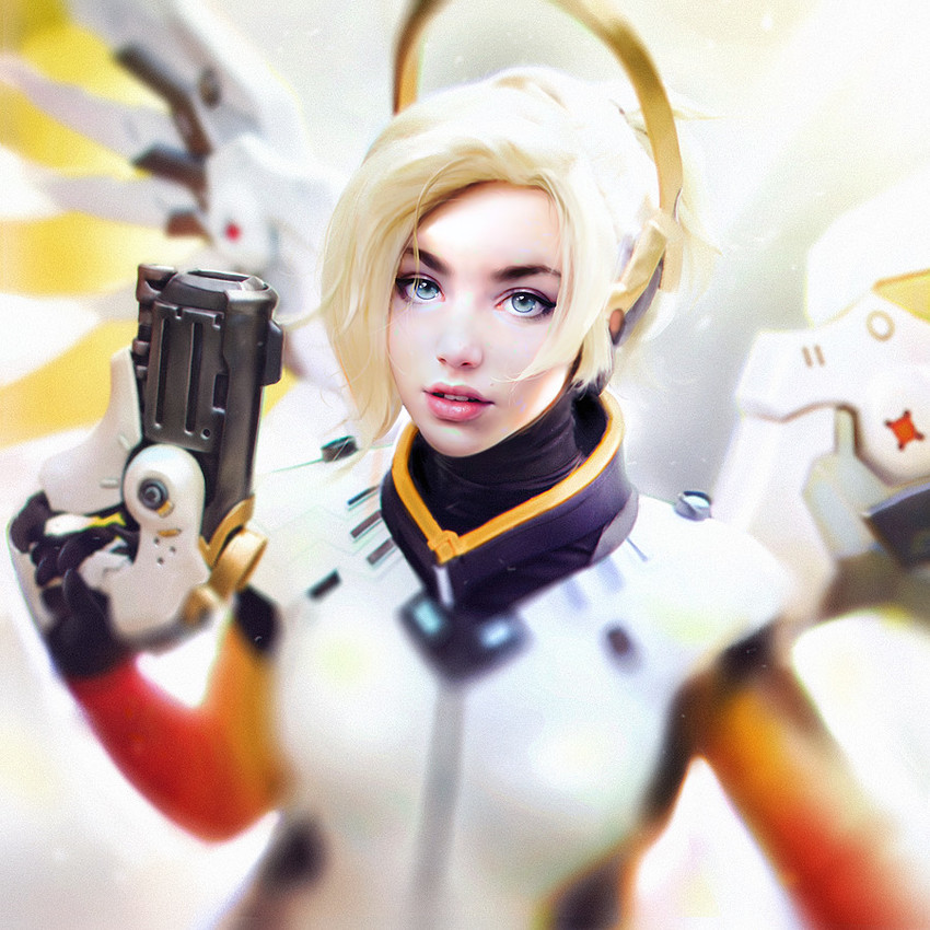 mercy (overwatch and 1 more) drawn by irakli_nadar