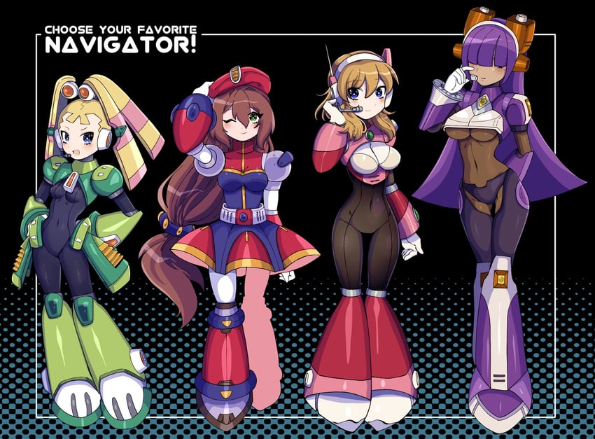 iris, alia, layer, and pallette (mega man and 1 more) drawn by koshianpancake