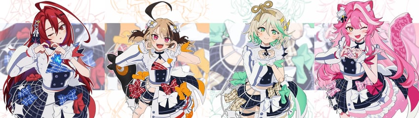 raora panthera, gigi murin, cecilia immergreen, and elizabeth rose bloodflame (hololive and 1 more) drawn by moa_(21energy12)