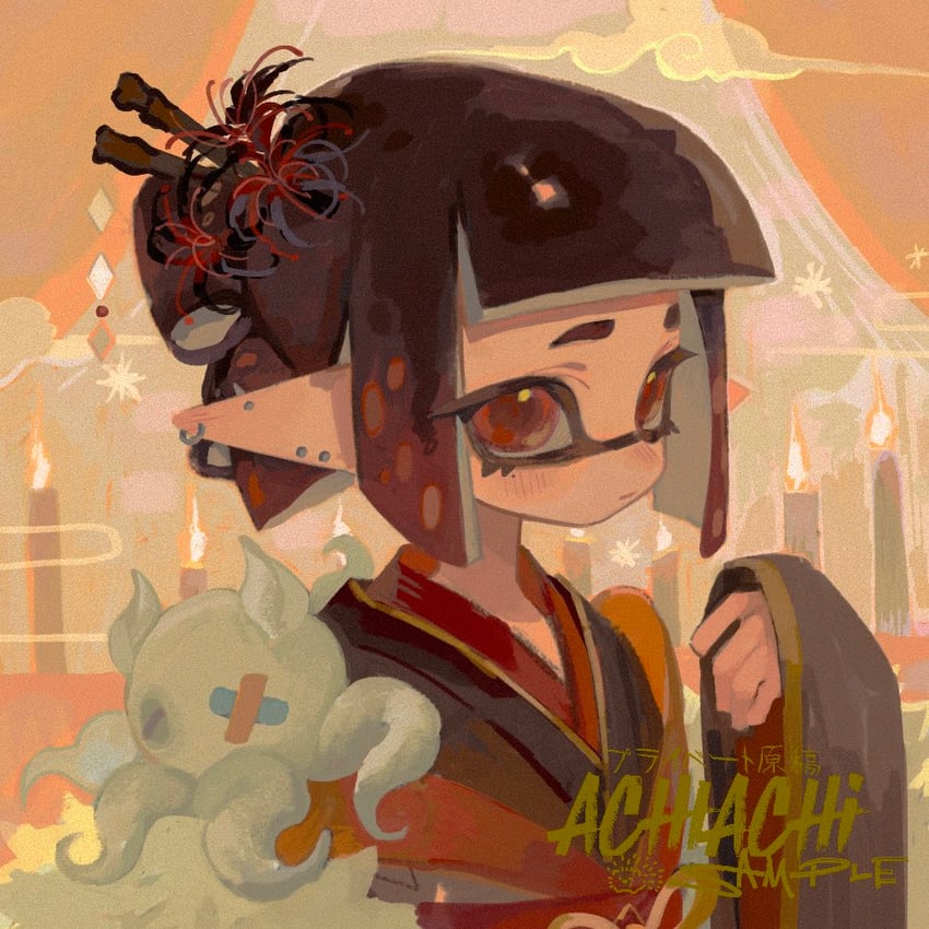 inkling player character and inkling girl (splatoon) drawn by cyrenaci