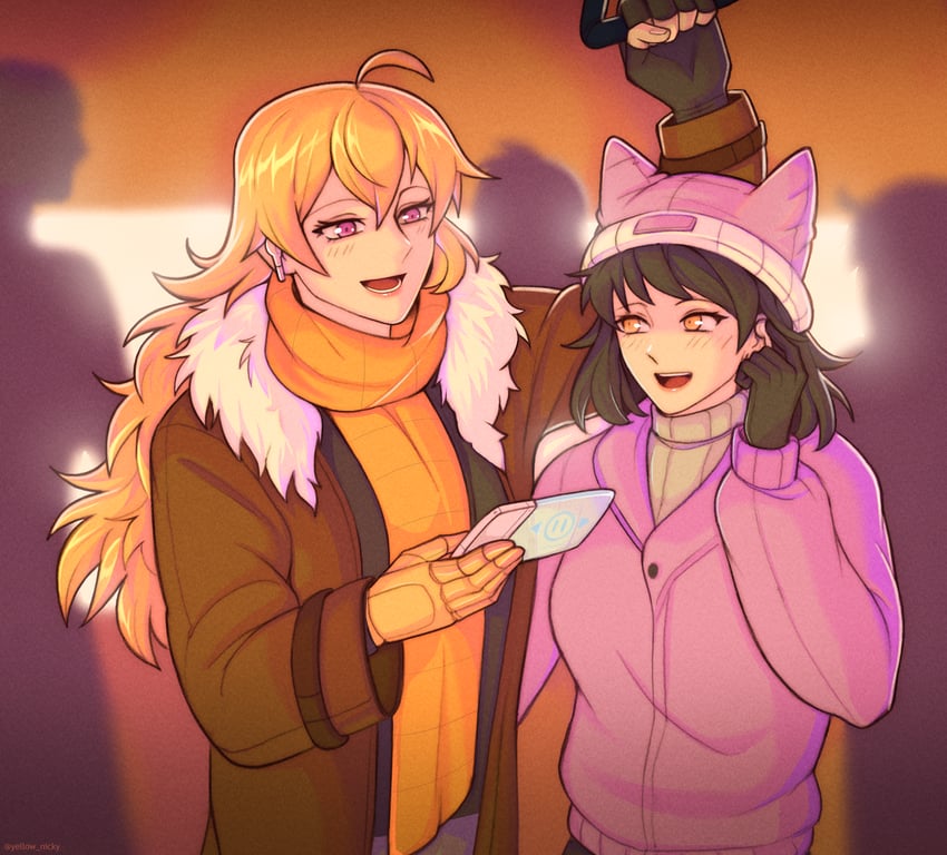 yang xiao long and blake belladonna (rwby) drawn by yellow_nicky
