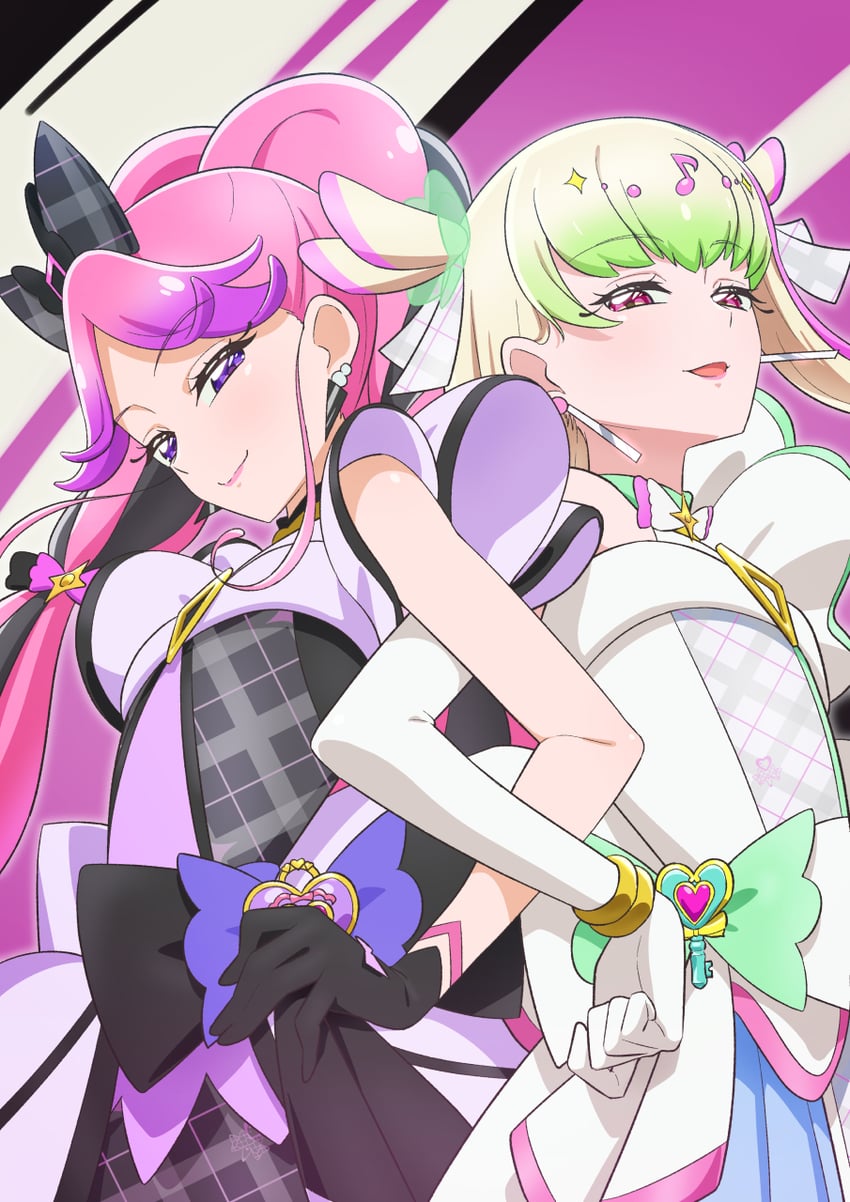 cure zukyuun and cure kiss (precure and 1 more) drawn by tiler_(tiler00)