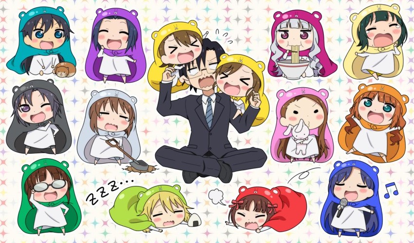 producer, hoshii miki, kisaragi chihaya, amami haruka, kikuchi makoto, and 10 more (idolmaster and 1 more) drawn by osaji0909