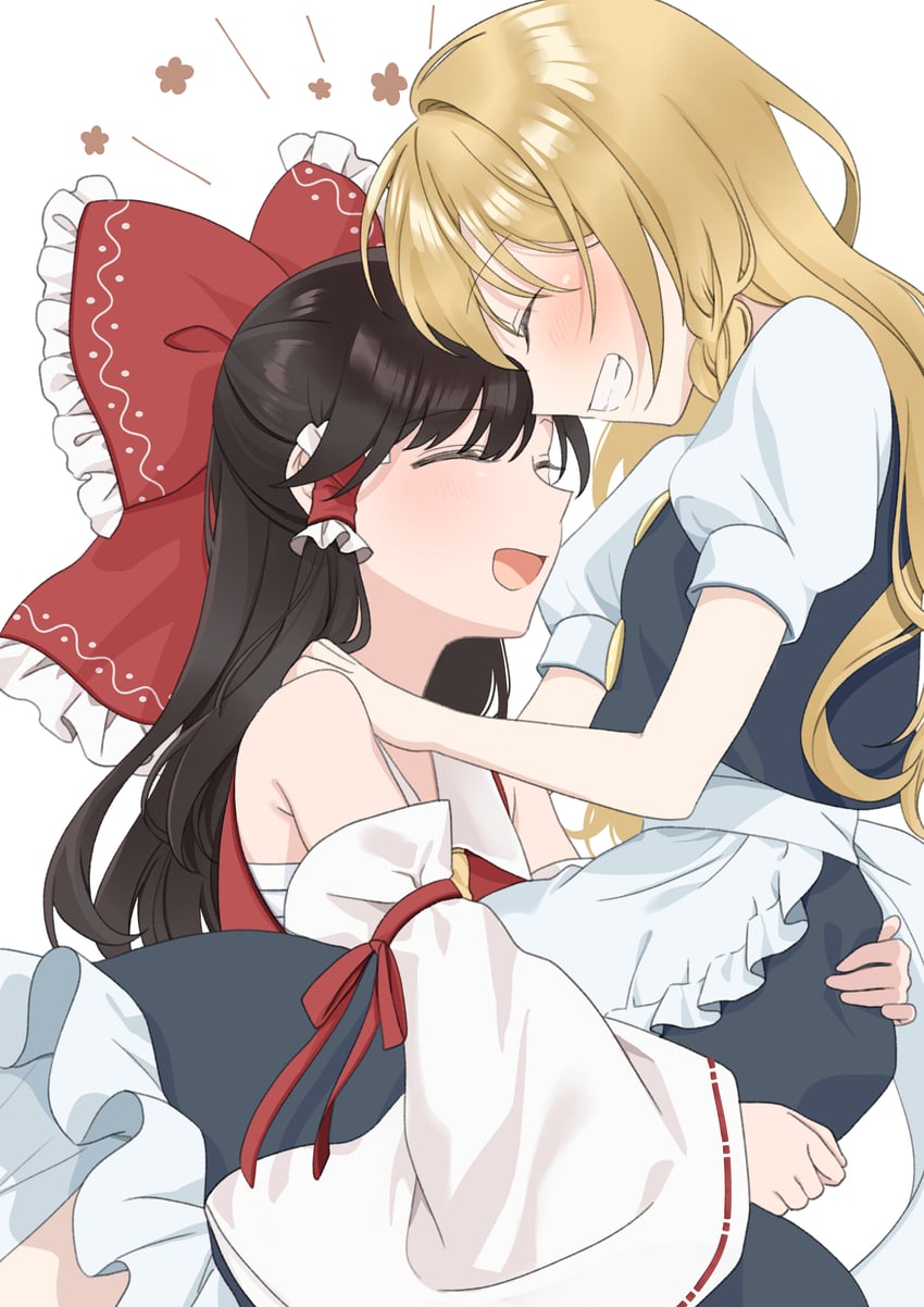 hakurei reimu and kirisame marisa (touhou) drawn by tsuno_no_hito