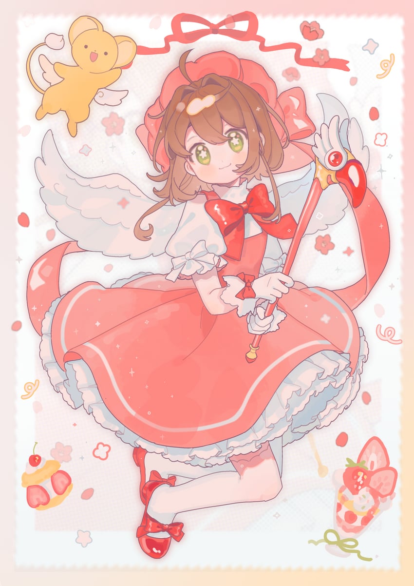 kinomoto sakura and kero (cardcaptor sakura) drawn by fanqiealxe