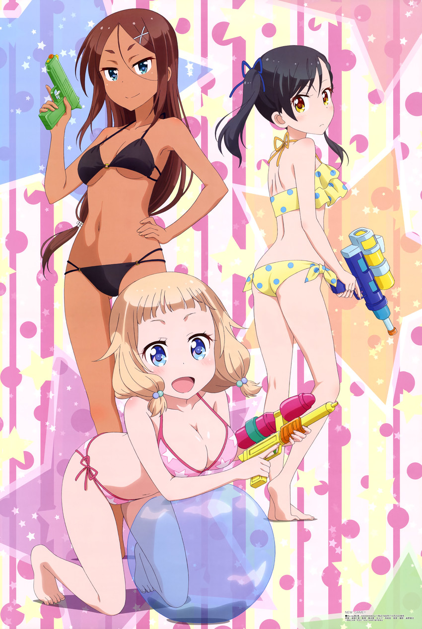 sakura nene, ahagon umiko, and narumi tsubame (megami magazine and 1 more) drawn by kaiho_hitomi