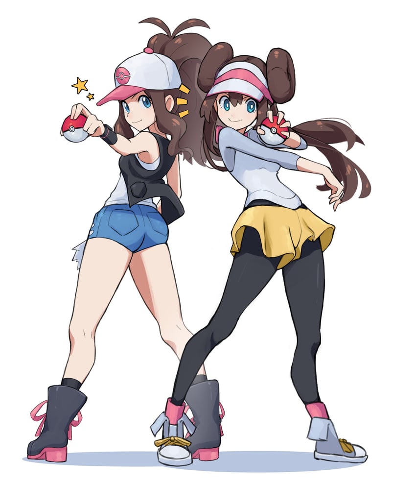 rosa and hilda (pokemon and 2 more) drawn by grimmelsdathird