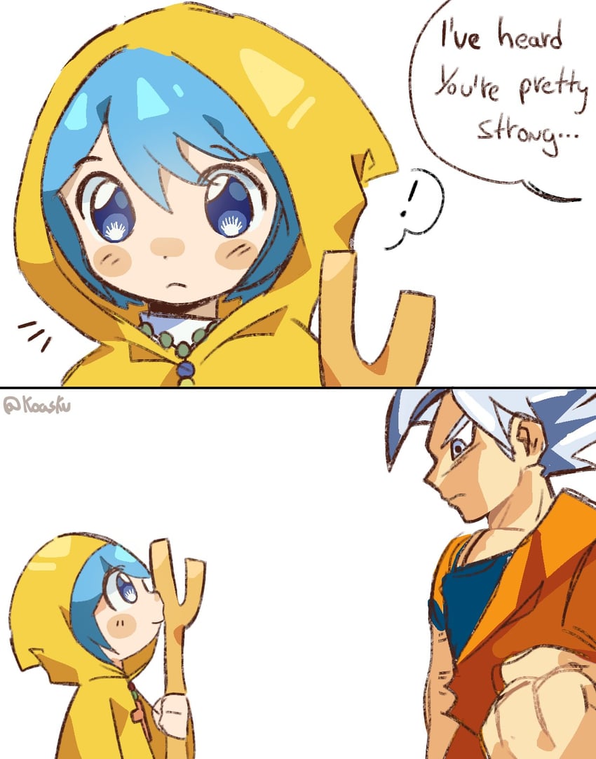 son goku and luce (dragon ball and 2 more) drawn by koasku
