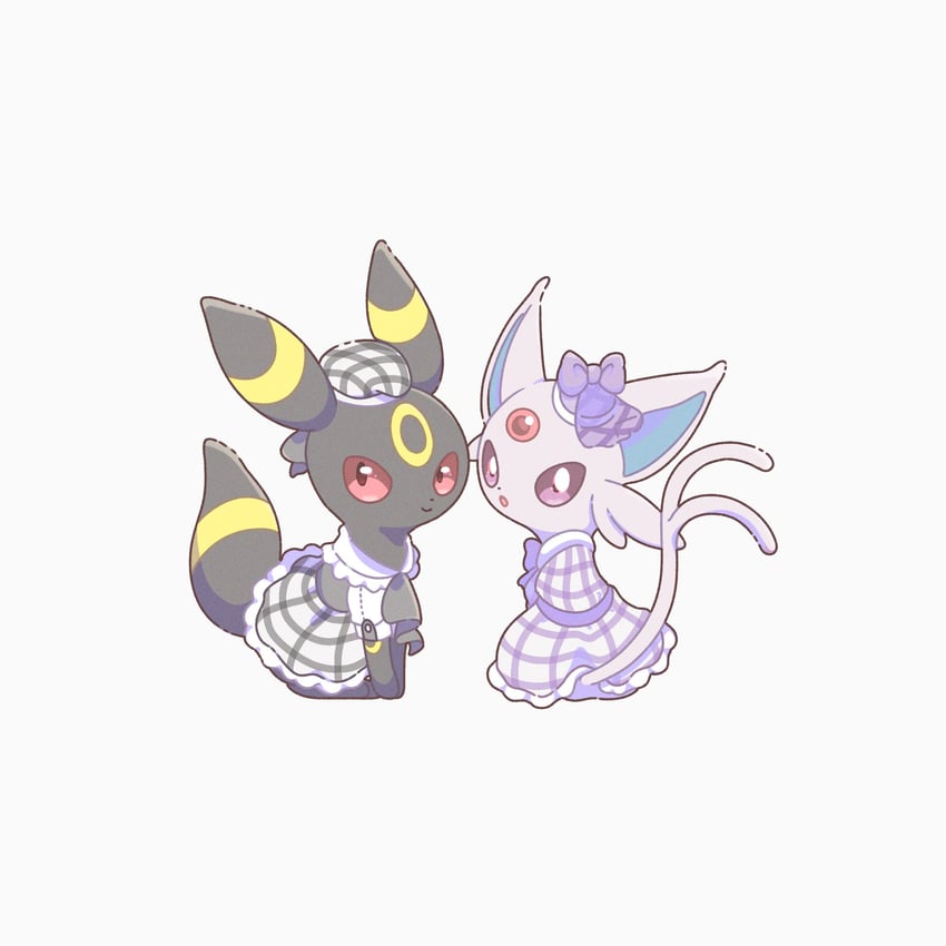 umbreon and espeon (pokemon and 1 more) drawn by kuu02h