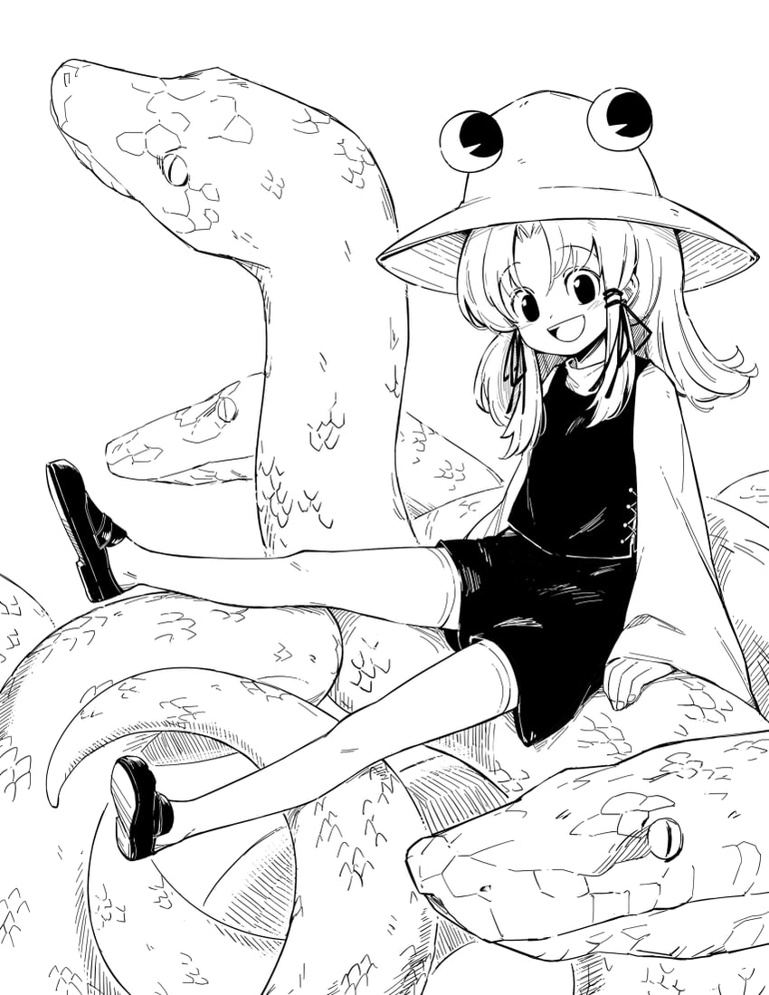 moriya suwako and mishaguji (touhou) drawn by maguro_(mawaru_sushi)
