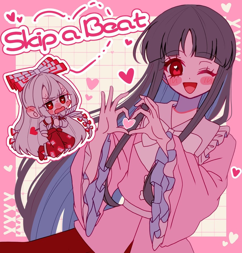 fujiwara no mokou and houraisan kaguya (touhou) drawn by ta_mi_01000