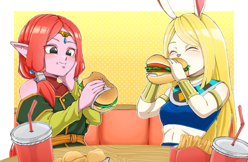 wairu and saria (dragon ball and 1 more) drawn by shin_(mrgt2288)