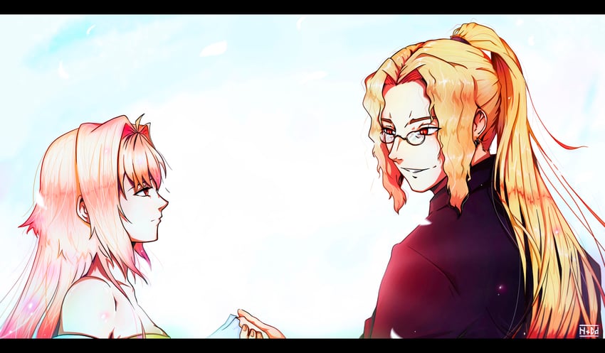 arcueid brunestud, archetype earth, and michael roa valdamjong (tsukihime) drawn by hidaboland