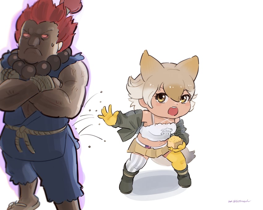 coyote and akuma (kemono friends and 2 more) drawn by beleven