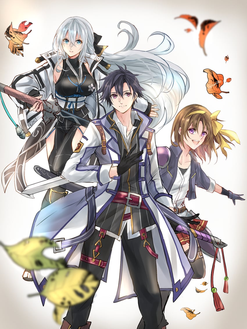 rean schwarzer, shizuna rem misurugi, and anelace elfead (eiyuu densetsu and 5 more) drawn by natsumikan_(hom08e)