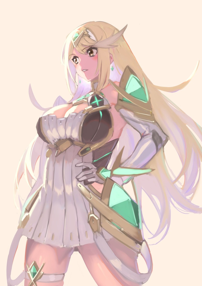 mythra (xenoblade chronicles and 1 more) drawn by 4410_(kanimiso)