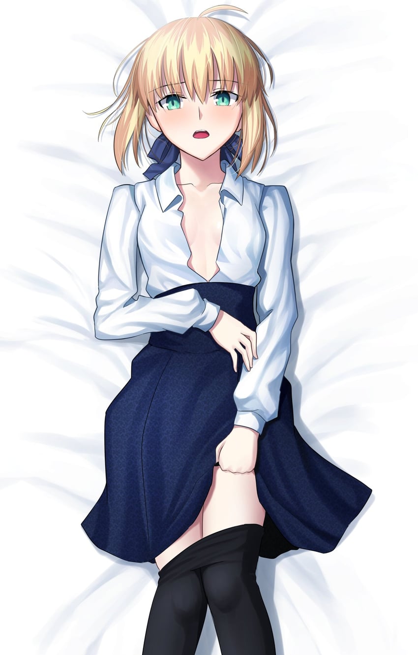 artoria pendragon and saber (fate and 1 more) drawn by longdq3008