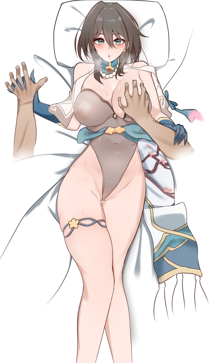 ruan mei (honkai and 1 more) drawn by milksaver