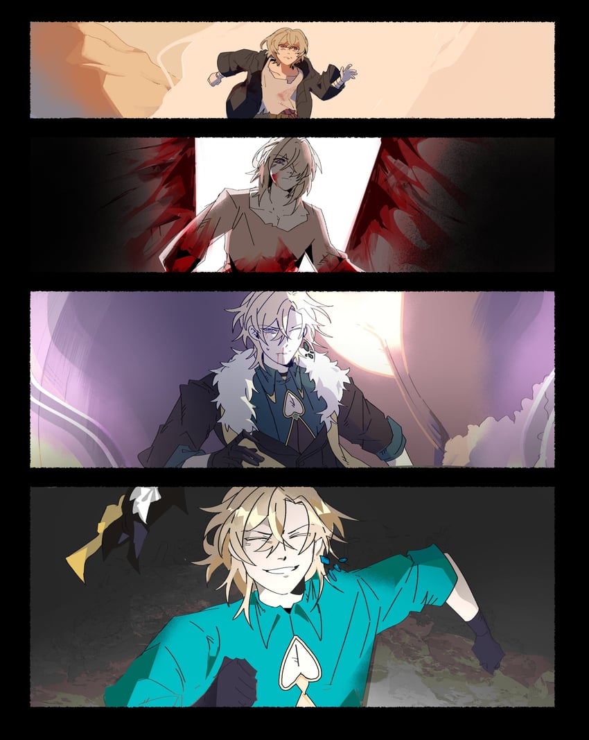 aventurine and kakavasha (honkai and 1 more) drawn by huasira