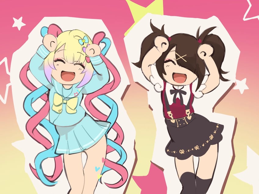 chouzetsusaikawa tenshi-chan and ame-chan (needy girl overdose) drawn by mizureito