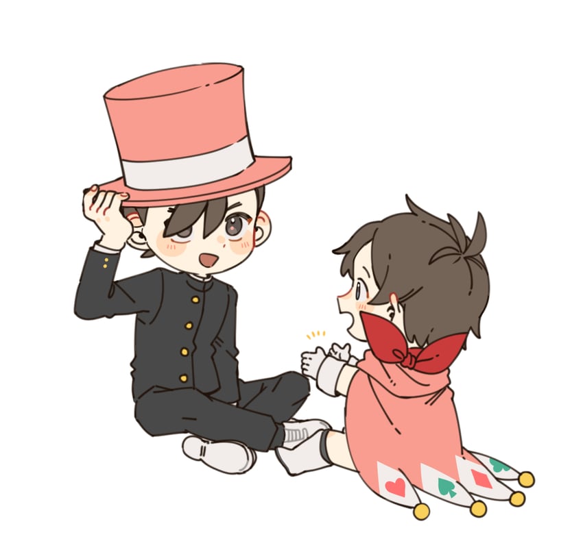 apollo justice and trucy wright (ace attorney and 1 more) drawn by dajiobjaction