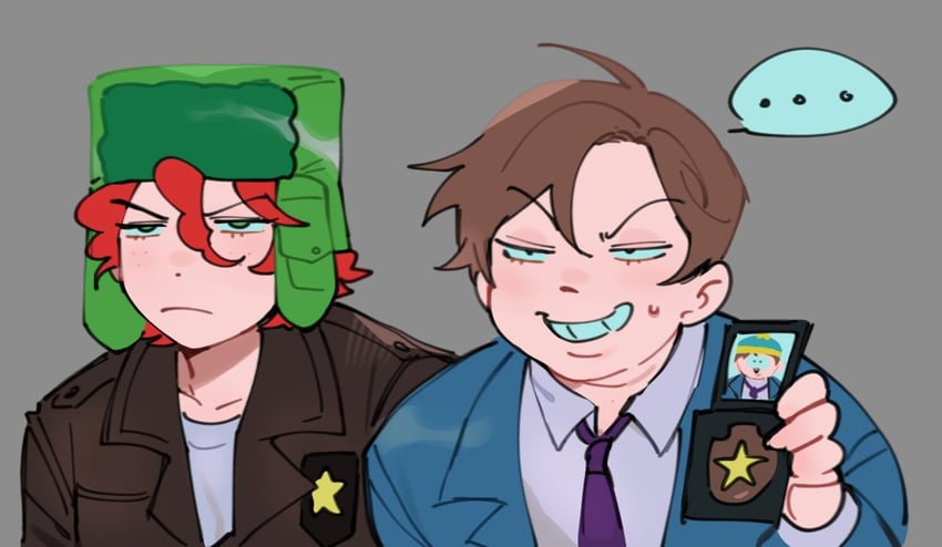 kyle broflovski and eric cartman (south park) drawn by sillymechi