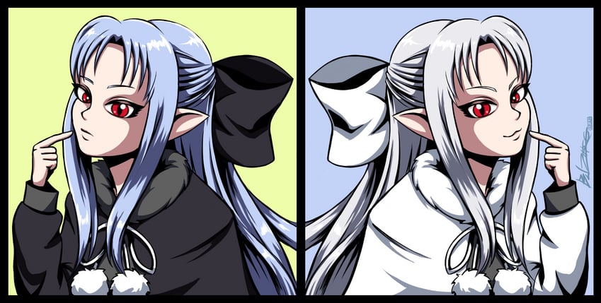 len and white len (tsukihime and 2 more) drawn by buzzerzero