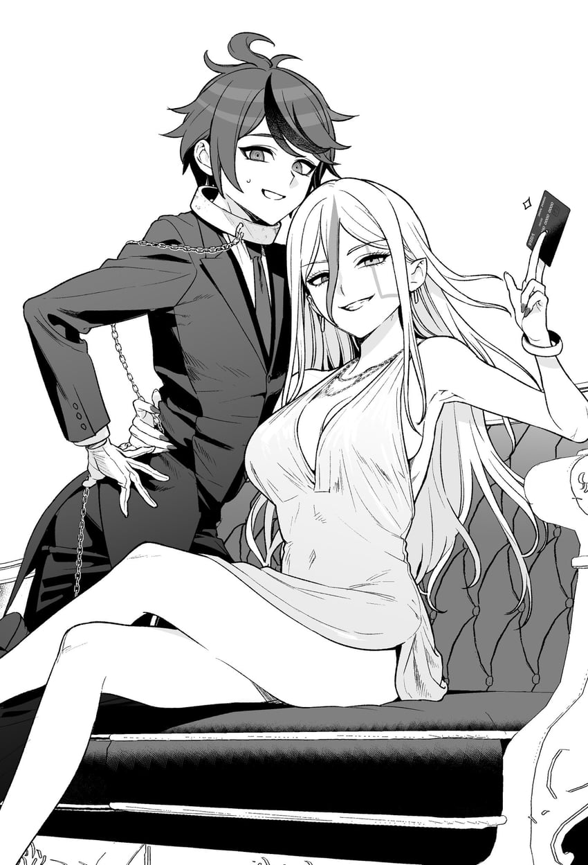 sumino takumi and v'ehxness (the hundred line -last defense academy-) drawn by 4oji344