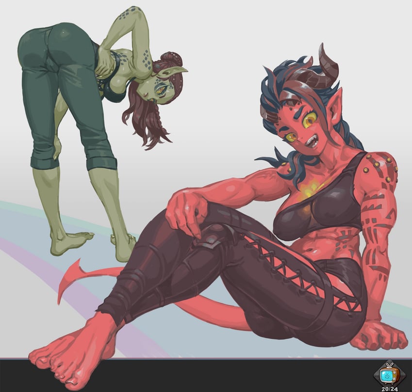 karlach and lae'zel (dungeons & dragons and 2 more) drawn by hu_hu
