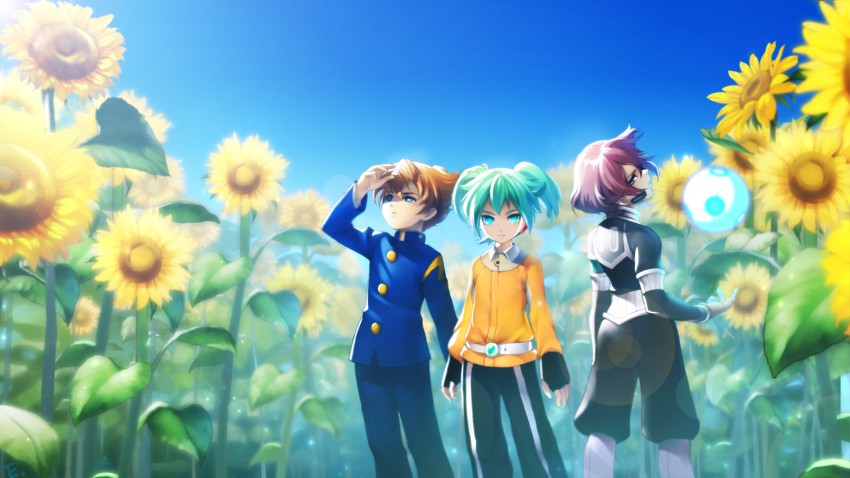 matsukaze tenma, fei rune, and alpha (inazuma eleven and 2 more) drawn by erian