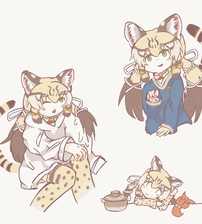 geoffroy's cat (kemono friends and 1 more) drawn by hibiwarenibosi