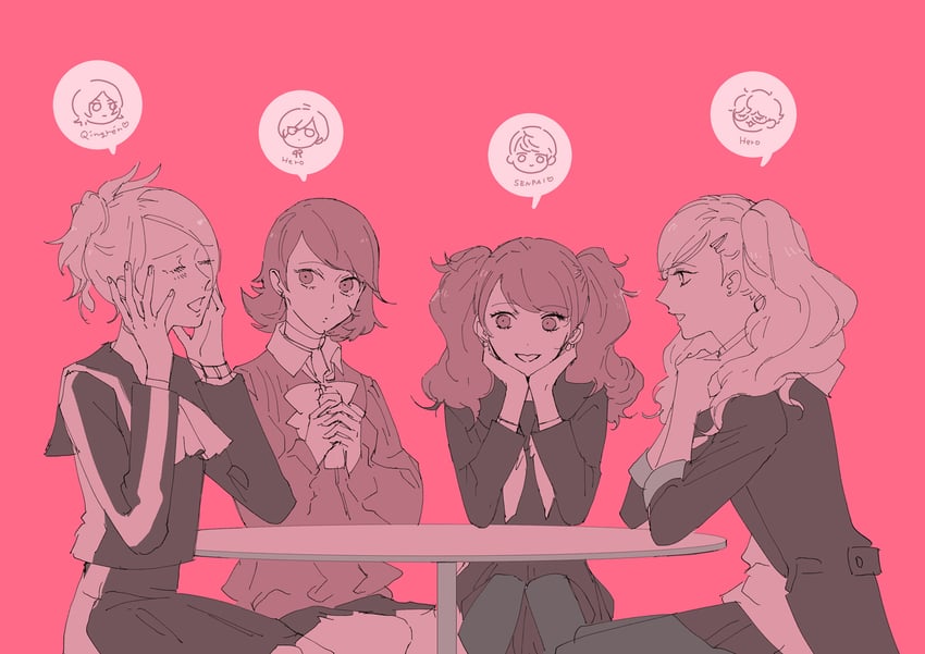 narukami yu, yuuki makoto, amamiya ren, kujikawa rise, takamaki anne, and 3 more (persona and 4 more) drawn by kichi