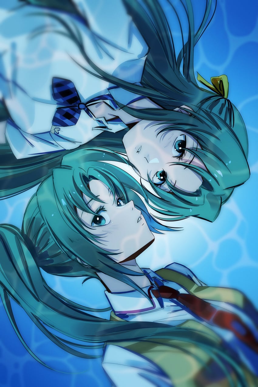 sonozaki mion and sonozaki shion (higurashi no naku koro ni) drawn by uneasywolf