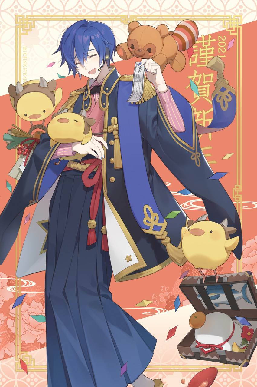 kaito and wonderlands x showtime kaito (vocaloid and 1 more) drawn by 1c3ink3tk4n