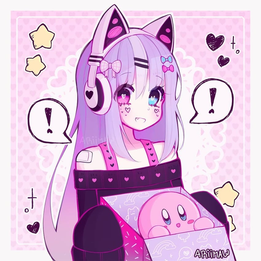 kirby (original and 1 more) drawn by ariimaw