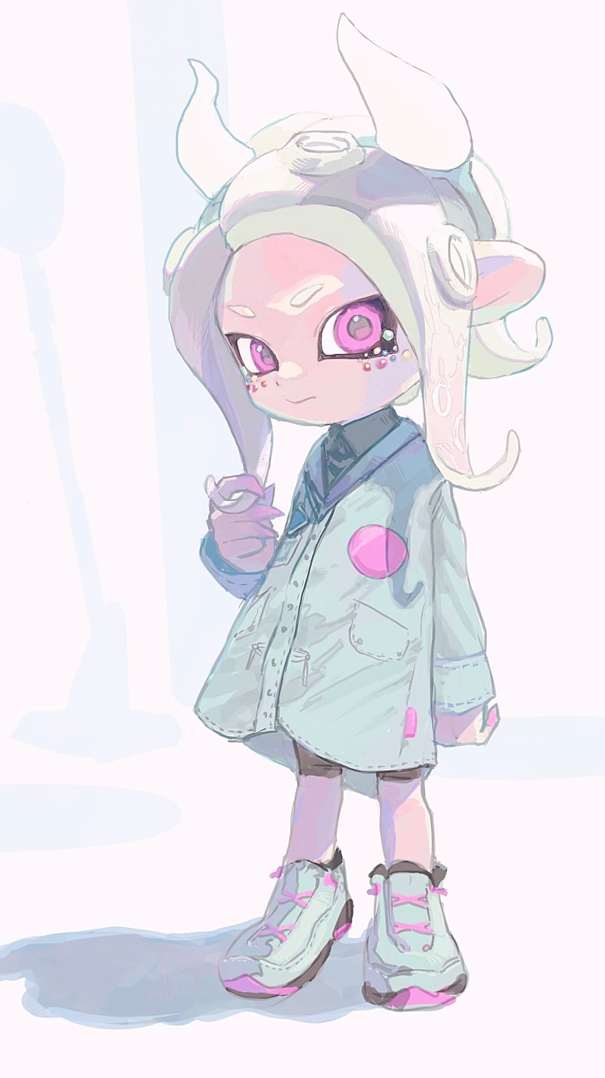 octoling player character and octoling girl (splatoon) drawn by shima_(shimmer_7y)