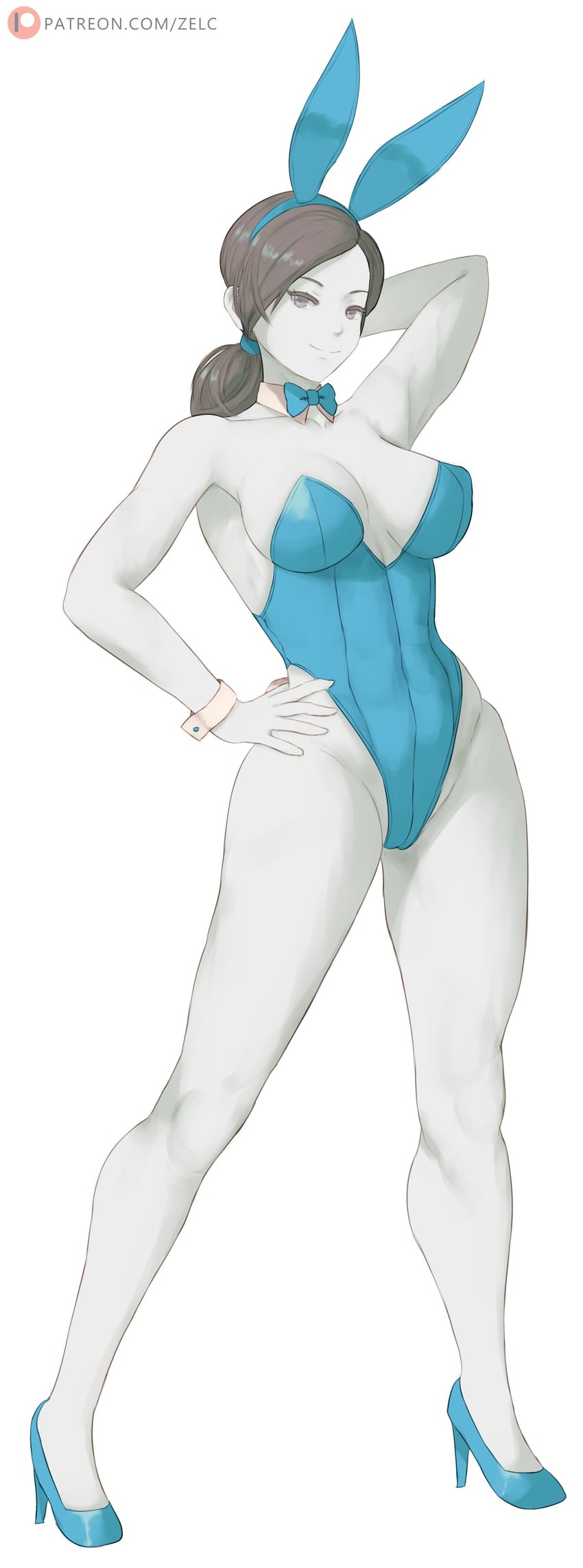 wii fit trainer (super smash bros. and 1 more) drawn by zelc-face