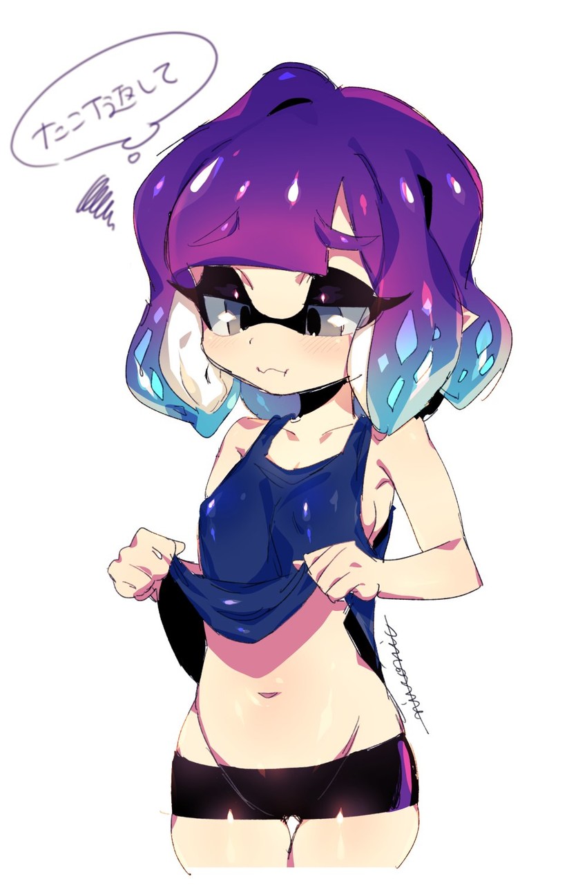 inkling player character and inkling girl (splatoon) drawn by nitronic