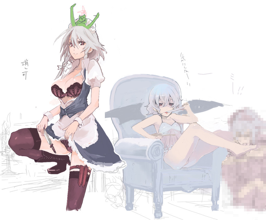 remilia scarlet and izayoi sakuya (touhou) drawn by shizumi_satou