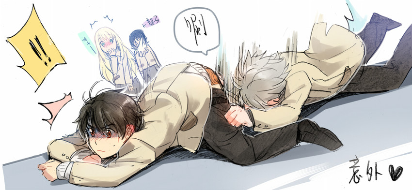 slaine troyard, kaizuka inaho, asseylum vers allusia, and amifumi inko (aldnoah.zero) drawn by aki_(neyuki41028)