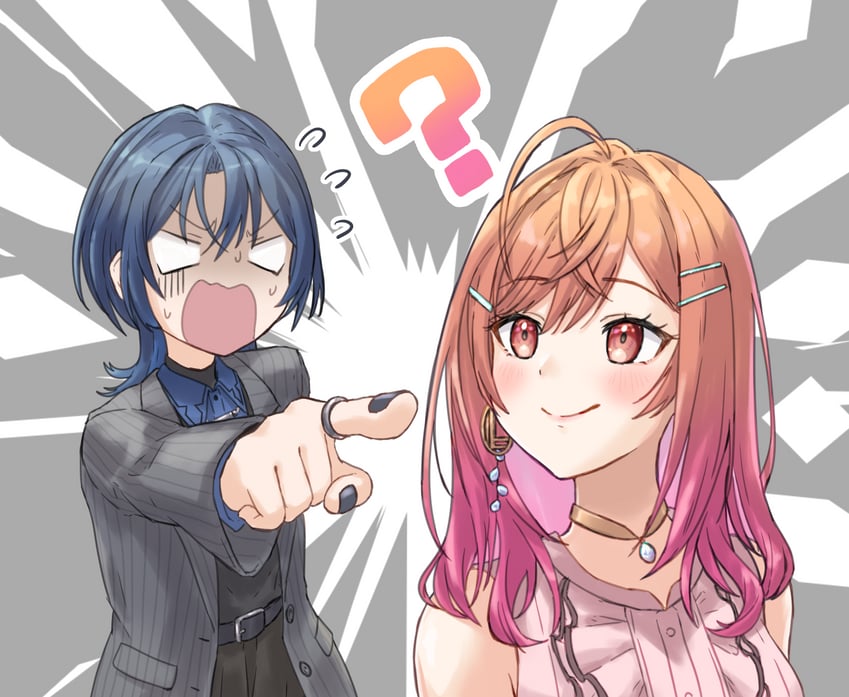 ichijou ririka and hiodoshi ao (hololive and 1 more) drawn by takino_(taji_tlstd)