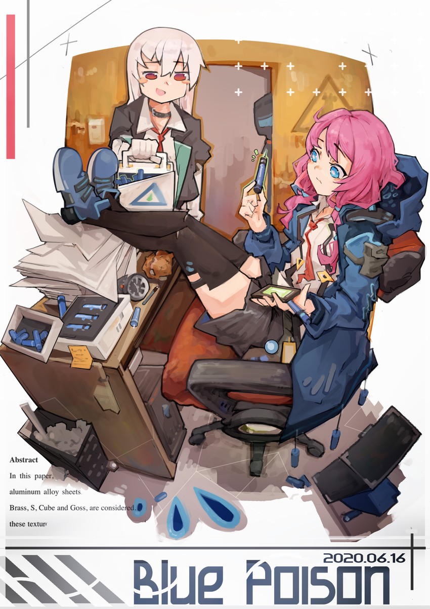 doctor, blue poison, and ansel (arknights) drawn by jumbowhopper