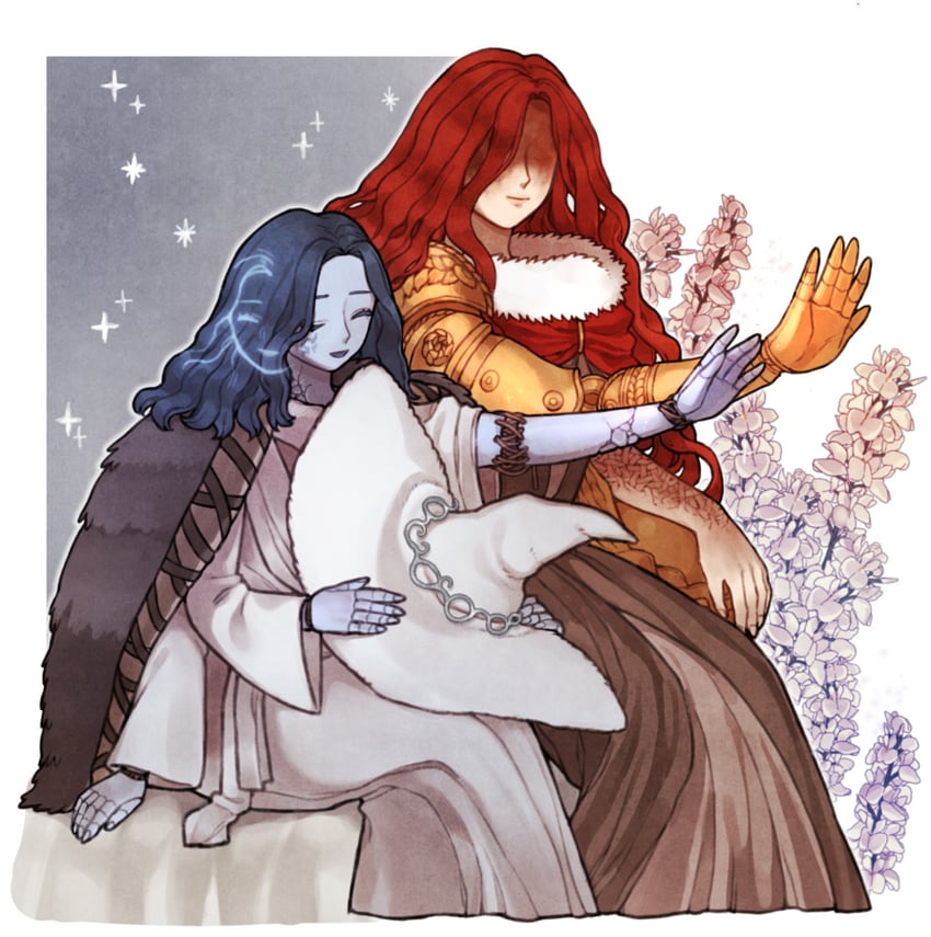 ranni the witch and malenia blade of miquella (elden ring) drawn by donar0217